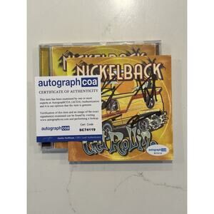 NICKELBACK Get Rollin CD Signed Card FULL BAND Insert Autograph ACOA #19